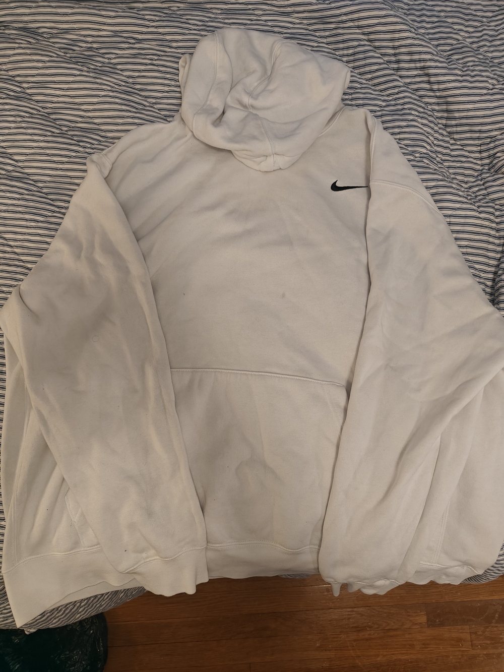 Nike White Hoodie with Black Swoosh